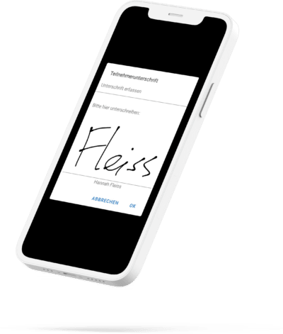 Manuelle Unterschrift per Handy-App erfassen.